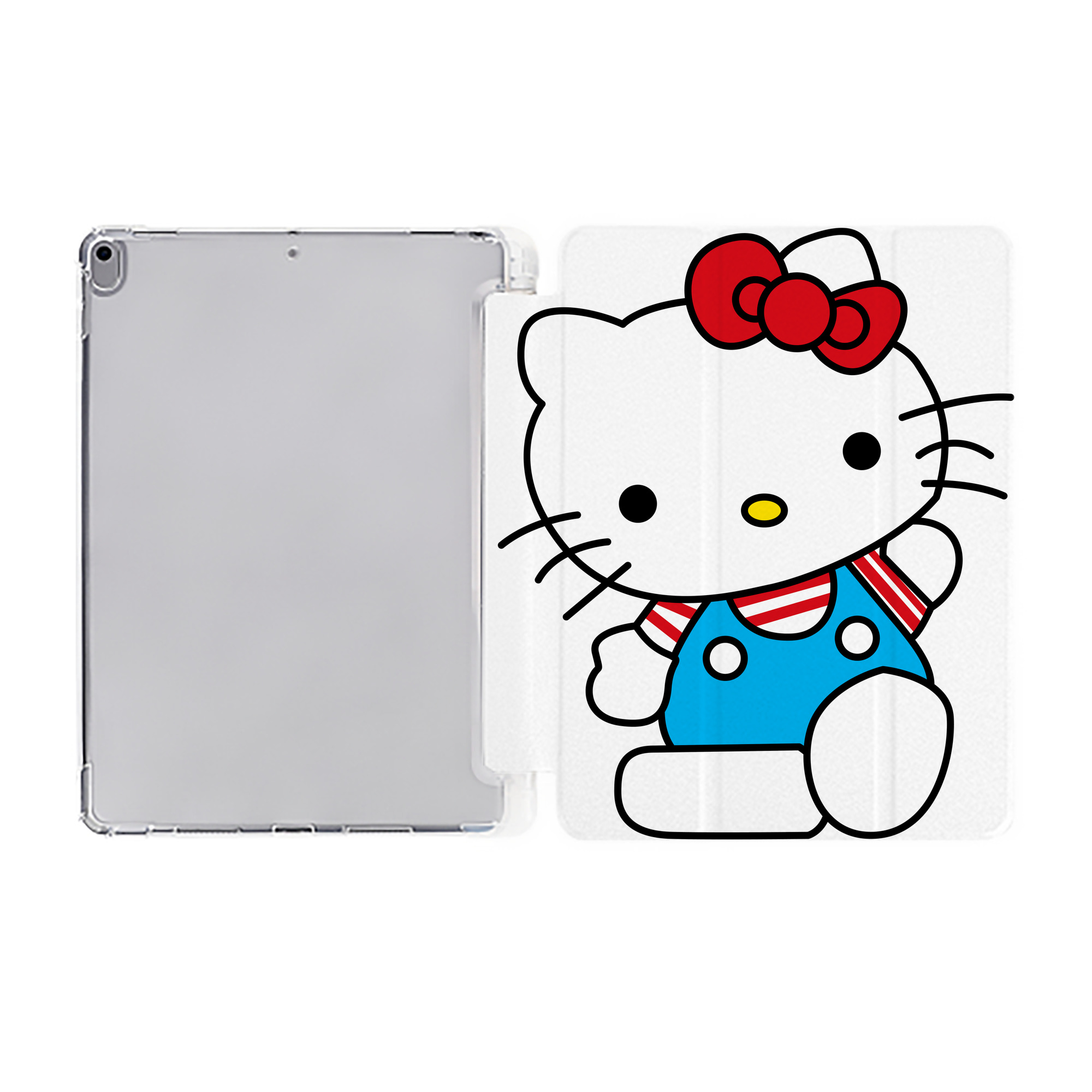 （画像用） Hello Kitty ハローキティ IPad ケース ペン収納付き 三つ折りスタンド PUレザー×シリコン 対応機種9.5/10.5/10.9インチ